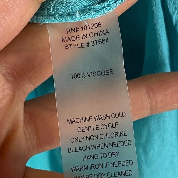 Soft Surroundings Top Popover PL Lagenlook Asymmetrical Hem Tabbed Sleeve - Picture 5 of 9